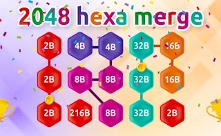 Play 2048 Hex Chain Merge online free