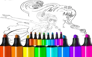 Play Anime Blue Mermaid Coloring online free