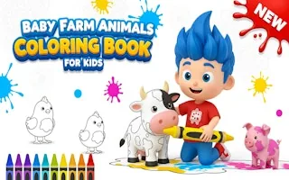 Play Baby Farm Animals Coloring Book for Kids online free