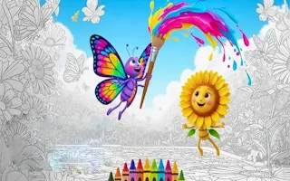 Play Butterflies and Flowers Coloring Book for Kids online free