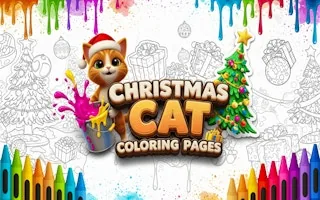 Play Christmas Cat Coloring Pages online free