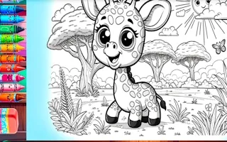 Coloring book cute animals