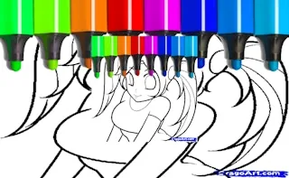 Play Cute Anime Face Girls Coloring Pages online free