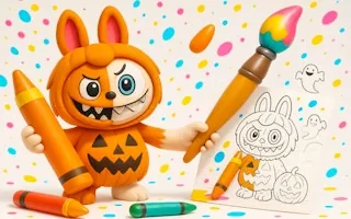 Play Halloween Labubu Coloring & Drawing Game online free