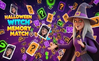 Play Halloween Witch Memory Match online free