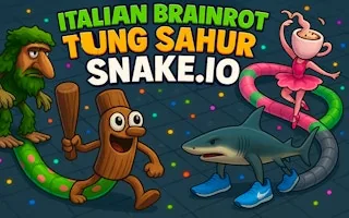 Play Italian Brainrot Tung Sahur Snake.io online free