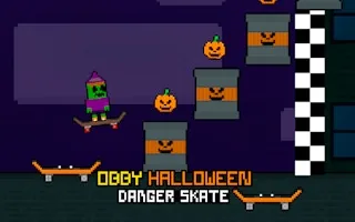 Play Obby Halloween Danger Skate online free
