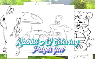 Play Rabbit AI Coloring  Pages fun online free