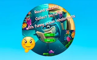 Play Round Jigsaw Puzzle Collect Pictures of Funny Ocean Inhabitants online free