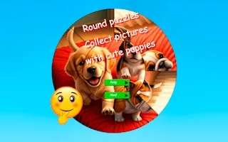 Play Round Jigsaw Puzzle Collect Pictures with Cute Puppies online free