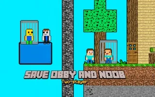 Play Save Obby and Noob Two-players online free