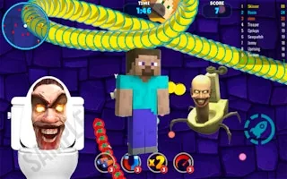 Play Skibidi Toilet Snake.io in Minecraft online free
