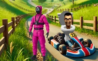 Play Skibidi Toilet Squid Game Kart Racing Online online free
