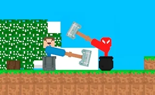 Play Stickman vs Noob Hammer online free
